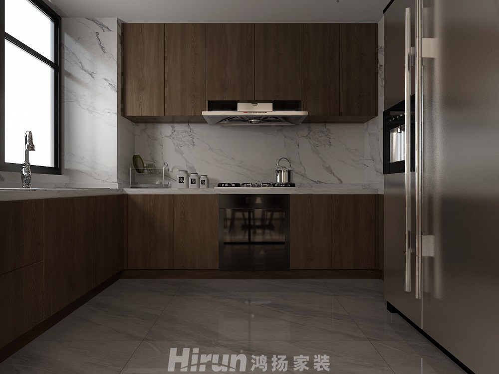 天源-蓉國(guó)新賦170㎡雅致現(xiàn)代四居室 裝修案例效果圖-廚房