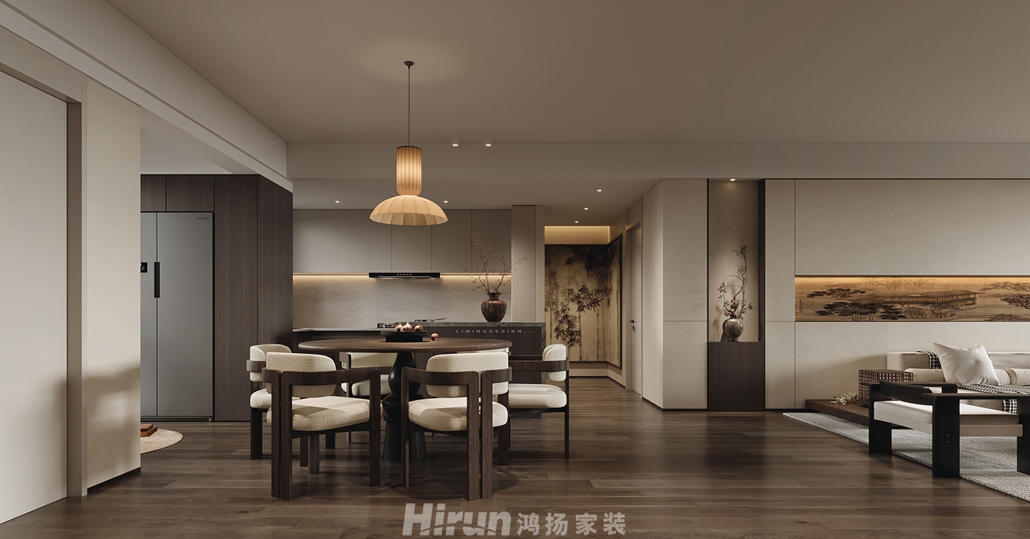 建發玖洲和璽148㎡復合寫意四居室 裝修案例效果圖-2