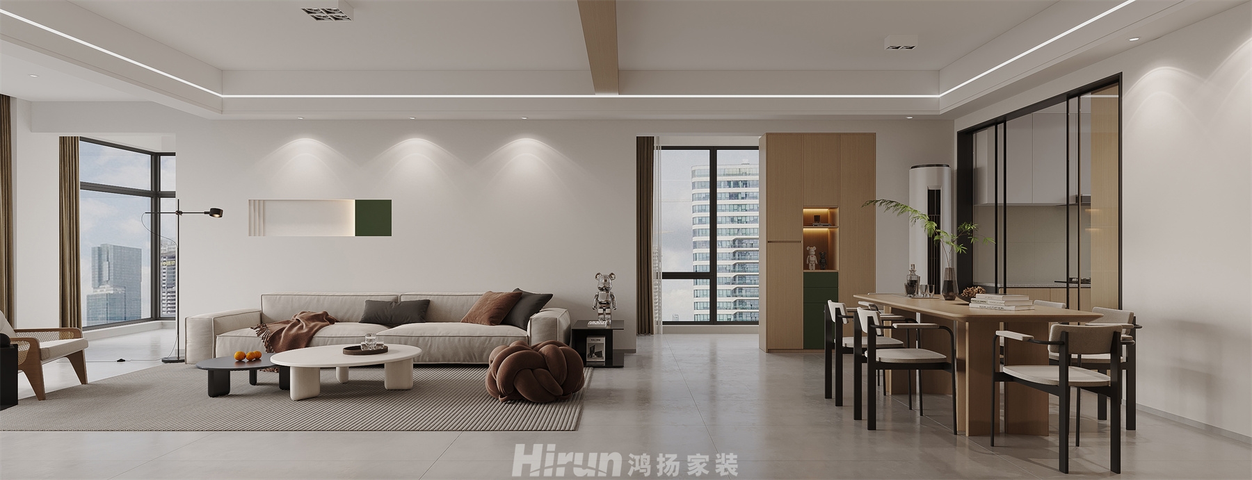 樂(lè)府瀾庭180㎡北歐之光五居室 裝修案例效果圖-2