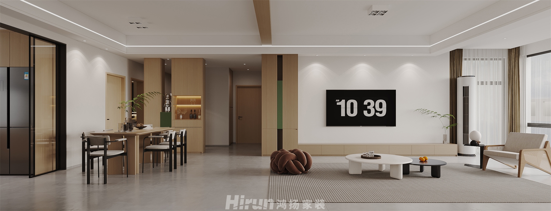 樂(lè)府瀾庭180㎡北歐之光五居室 裝修案例效果圖-1